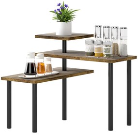 HOMCOM Raft de bucătărie, Drehbar Mikrowellenregal cu 3 nivele, Stand de metal industrial, 40 x 18 x 36,5 cm | Aosom Romania