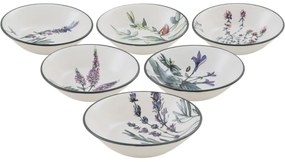 Set de 6 farfurii adânci din gresie ceramică Herbal 18 cm