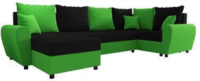 Colțar în formă de U Fleur Long (Verde + Negru) (D). 1057084