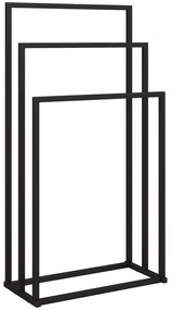 HOMCOM Suport pentru Prosoape de Podea cu 3 Brate Autoportant din Oțel, 45x21.5x85 cm | Aosom Romania