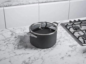 Set oale cu capac Ninja ZeroStick C33300DE, 6 piese, Pana la 260°C, Acoperire antiaderenta, Fara PFAS, Capac sticla, Inductie, Negru