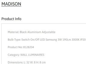Aplica de perete cu Spot LED orientabil MADISON negru