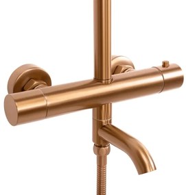 REA-P8807 - Set de duș LUNGO cu baterie termostatică, cupru periat