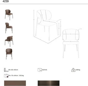 Scaun modern design italian, Piele Sintetica Maro