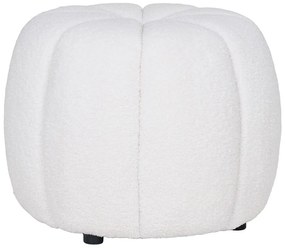 Taburet alb cu tapițerie din țesătură bouclé Paisley – House Nordic