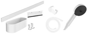 Set para de dus 105, 3 jeturi si accesorii baie, alb mat Alb mat
