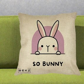 Perna Decorativa So Bunny Kawaii, 40x40 cm, Crem, Husa Detasabila, Perna Inclusa, BEKZ®