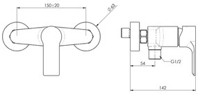 Baterie de duș Sapho PAX crom lucios