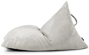 Fotoliu puf pentru copii crem cu tapițerie din catifea reiată Razzy – SLOWDOWN