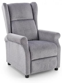 Fotoliu recliner tapitat Agustin gri - H 107-83 cm