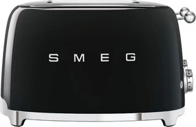 Prăjitor de pâine SMEG 50's Style TSF03BLEU, 2000 W, 4 felii, 6 niveluri, Tava pentru firimituri, Cablu integrat, Oțel inoxidabil, Negru
