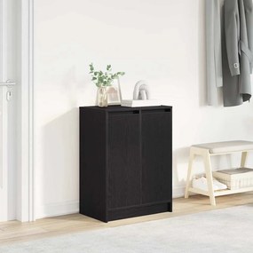 vidaXL Dulap Pantofi Stejar Negru 57x34x76 cm Lemn prelucrat