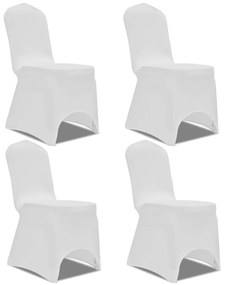 Husa de scaun elastica, 4 buc., alb 4, Alb