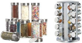 Suport rotativ pentru condimente, 20 buc recipiente