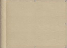 vidaXL Paravan de balcon, bej, 75x800 cm, 100% poliester oxford