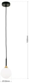 Pendul design modern SNOWWHITE negru/auriu