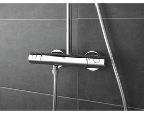 Coloana de dus cu termostat, Grohe Tempesta Cosmopolitan System 250 Cube New, cu 2 tipuri de jet, crom, 26689000