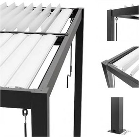 Pergolă bioclimatică din aluminiu cu lamele 3 x 3 M