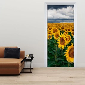 Fototapet pentru ușă - Câmp cu floare soarelui (95x205cm)