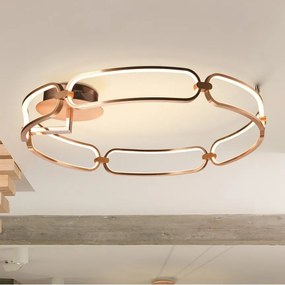 Lustra LED aplicata design ultra-modern 80cm Colette auriu roze