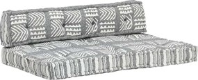 vidaXL Pernă pentru canapea din paleți, gri, textil, petice