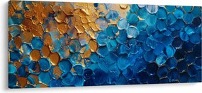 Tablou - Pictura albastru-auriu (120x50 cm)