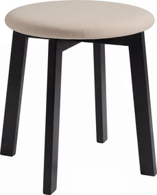 MAZZONI EXPORT Taburet rotund ZOI Bej (Storm 06) / cadru din lemn de fag negru
