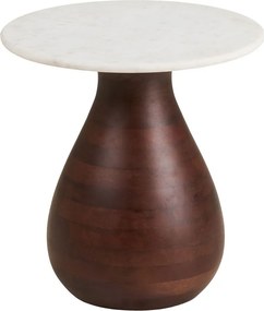 Măsuță auxiliară rotundă cu blat din marmură ø 40 cm Heide – House Nordic