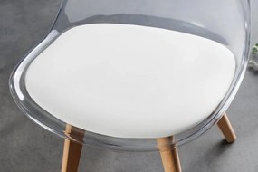 Set de 4 scaune, Lemn Fag Natur, Plastic Transparent, Scandinavia A-44164 VC