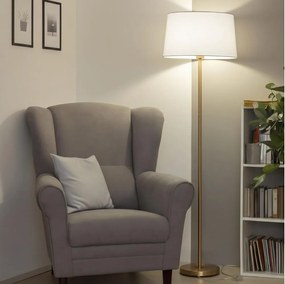 Brilagi - Lampă LED de podea CERIA 1xE27/20W/230V Ø 45 cm alb/auriu