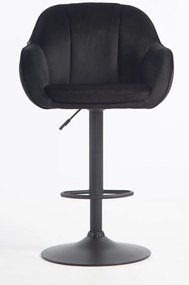 HR2055W Scaun Neagră din Catifea cu Bază Neagră