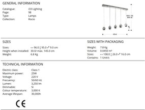 LUSTRA LED dimabila cu 5 pendule Rocio, crom SV-783618