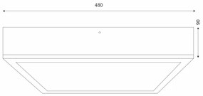 Plafonieră NATURAL SQUARE 4xE27/15W/230V 48x48 cm pin/alb