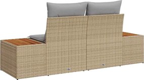 vidaXL Canapea de grădină Bej 184 x 62 x 85cm poliratan