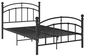 324973 vidaXL Cadru de pat, negru, 120x200 cm, metal