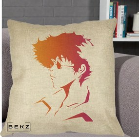 Perna Decorativa Cowboy Bebop Spike Silueta Gradient, 40x40 cm, Crem, Husa Detasabila, Perna Inclusa, BEKZ®