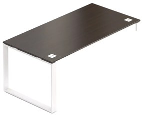 Masa Creator 180 x 90 cm, baza alba, 1 picior, wenge