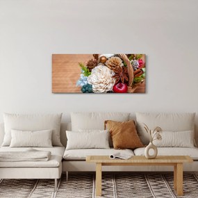 Tablou cu coș din nuiele (120x50 cm)