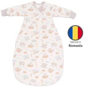 Sac de dormit cu maneci din bumbac flausat Kidizi On a Cloud Pastel, 12-18 luni, 1 tog