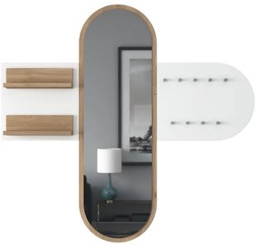 Oglindă de perete RANI 125x120 cm alb/maro