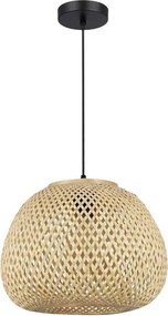 Pendul PETRA pe cablu, 1xE27/15W/230V, Ø 35 cm, bambus