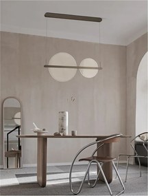 Lustra LED suspendata design modern Noah maro cafeniu
