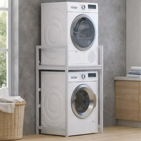 Suport raft alb pentru mașină de spălat și uscător