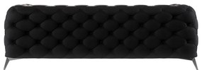 Canapea neagră cu tapițerie din catifea 225 cm Chelsea – Ropez