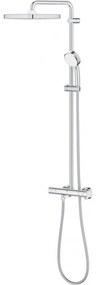 Coloana de dus cu termostat, Grohe Tempesta Cosmopolitan System 250 Cube New, cu 2 tipuri de jet, crom, 26689000