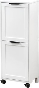 Cărucior de bucătărie cu 2 coșuri de gunoi, alb, KESPER