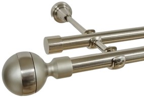 Galerie dubla fara inele james 19 mm inox (Alege marime: 180 cm)