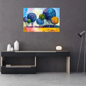 Tablou - Copaci, pictură în ulei (90x60 cm)