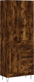 vidaXL Dulap înalt, stejar fumuriu, 69,5x34x180, lemn compozit