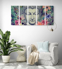Tablou 5-piese Buddha pe fundalul exotic
